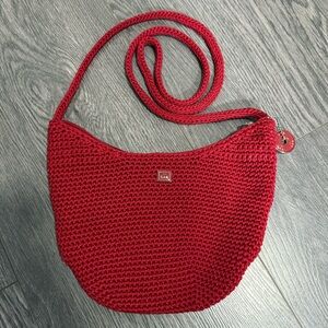 NEW The Sak Purse Crochet Crossbody Bag Boho Hippie Cottagecore Red